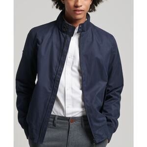 IDRIS ELBA X SUPERDRY Monogram Edition Full Zipper Bomber Jacket Blue Size Small